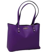 Wholesale - PURPLE DBL FACE TOTE W/PRINTED SNAP IN POUCH C/P 8 , UPC: 4890808248584